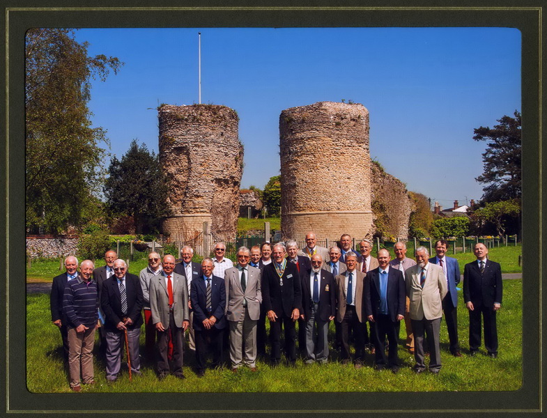 Rotary Club of Bungay members infront of Bungay Castle